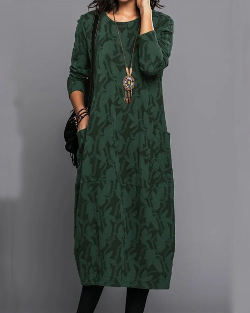 GR | Elegantes Langes Leinenkleid für Damen