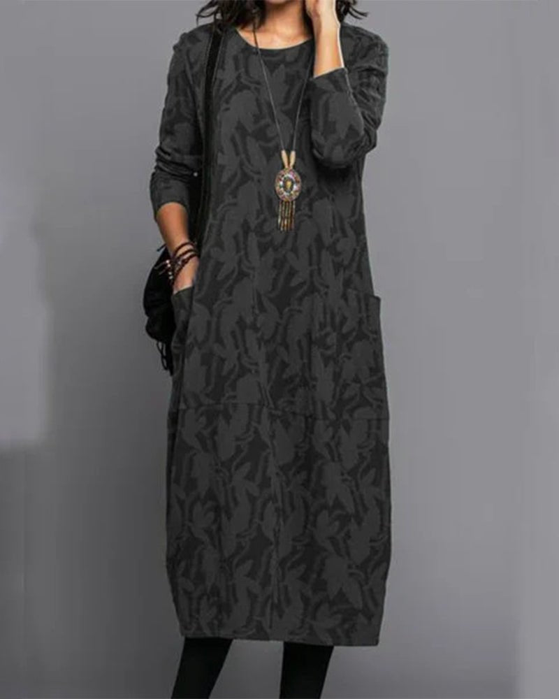 GR | Elegantes Langes Leinenkleid für Damen