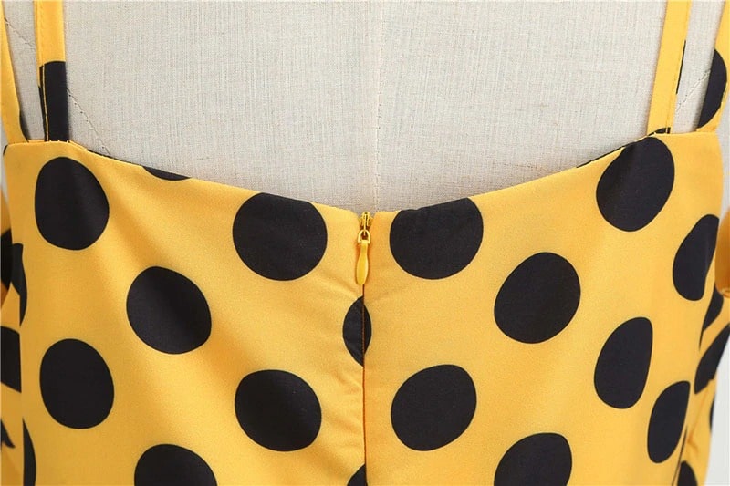 GR | Vintage Rockabilly Dress Yellow Polka Dot