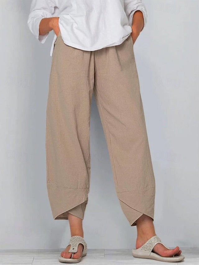 GR | Bequeme Weite Leinenhose für Damen