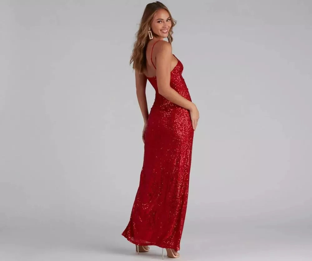 GR | Paillettenverziertes Abendkleid Elegantes Festkleid