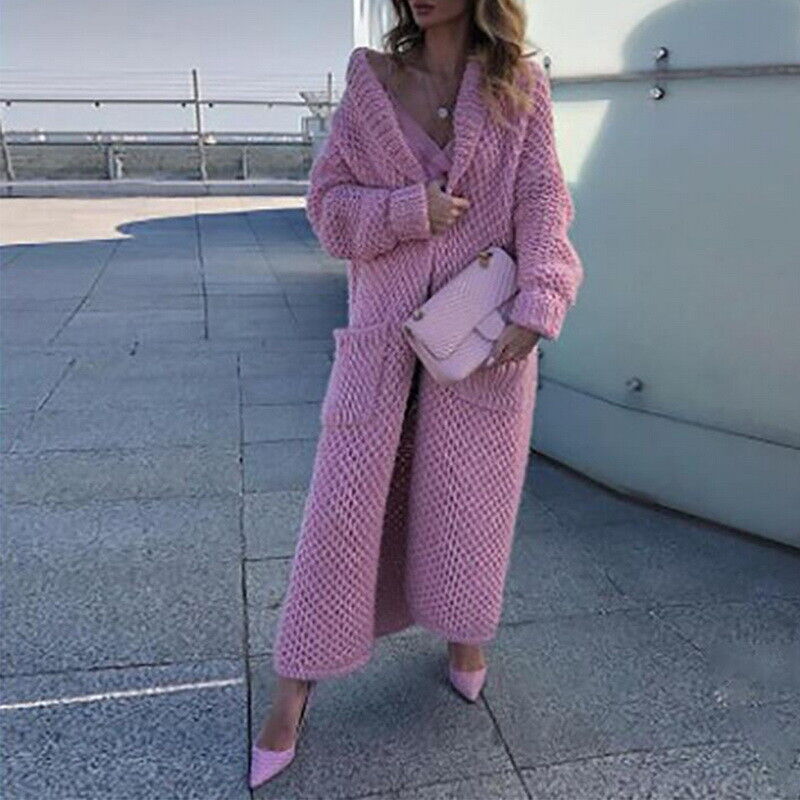 GR - Frauen Langer Cardigan Pullover
