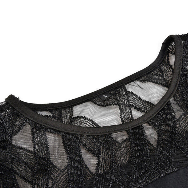 GR | Elegantes Midi-Kleid mit Transparenten Ärmeln für Damen