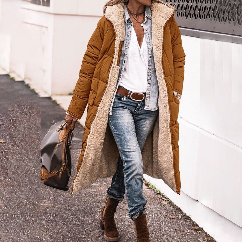 GR - Reversible long puffer jacket (with hood)