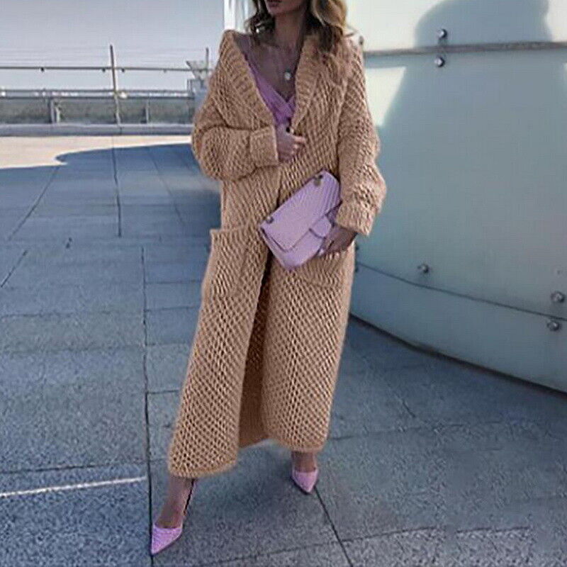 GR - Frauen Langer Cardigan Pullover