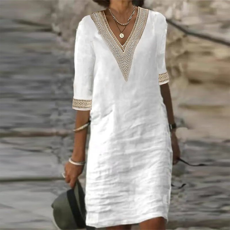 GR | Elegante Leinen Sommerkleid