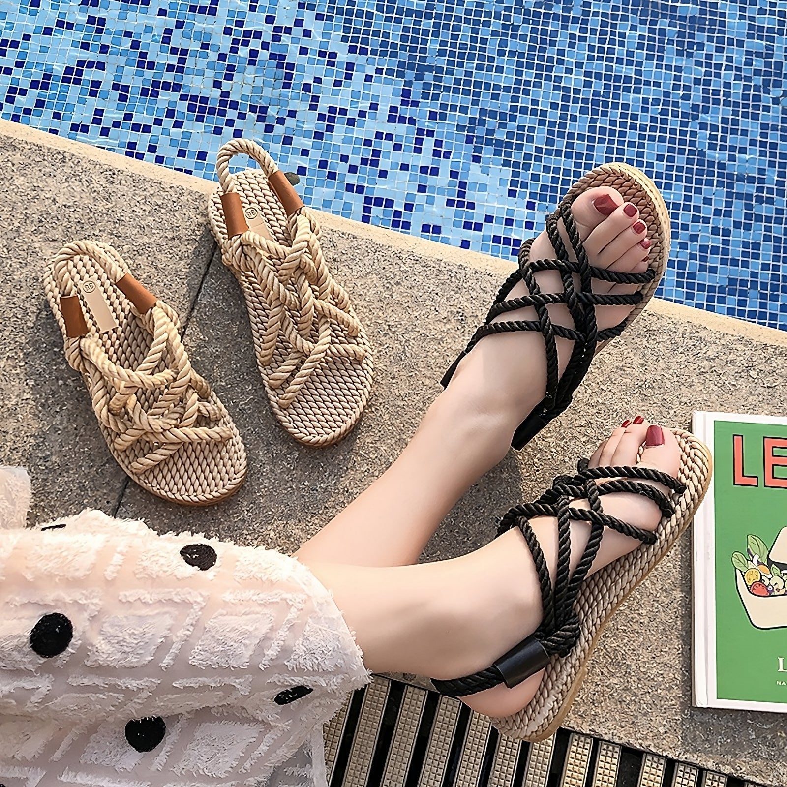 GR | Bohemian Braided Rope Sandals