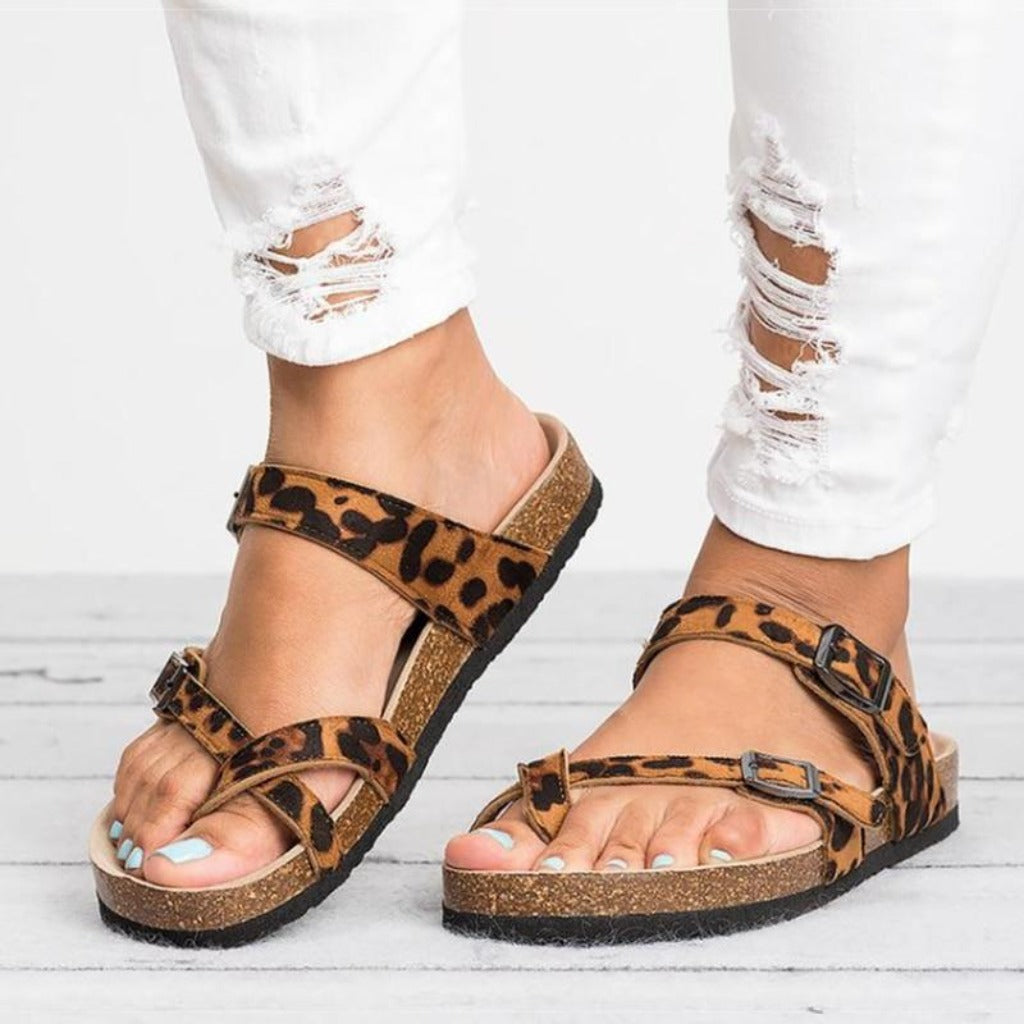 GR | Sandals Rome Style Flip Flops Oversized Flat Heel Low Heels