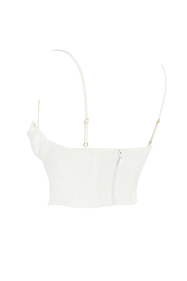 GR | Ivory satin draped corset