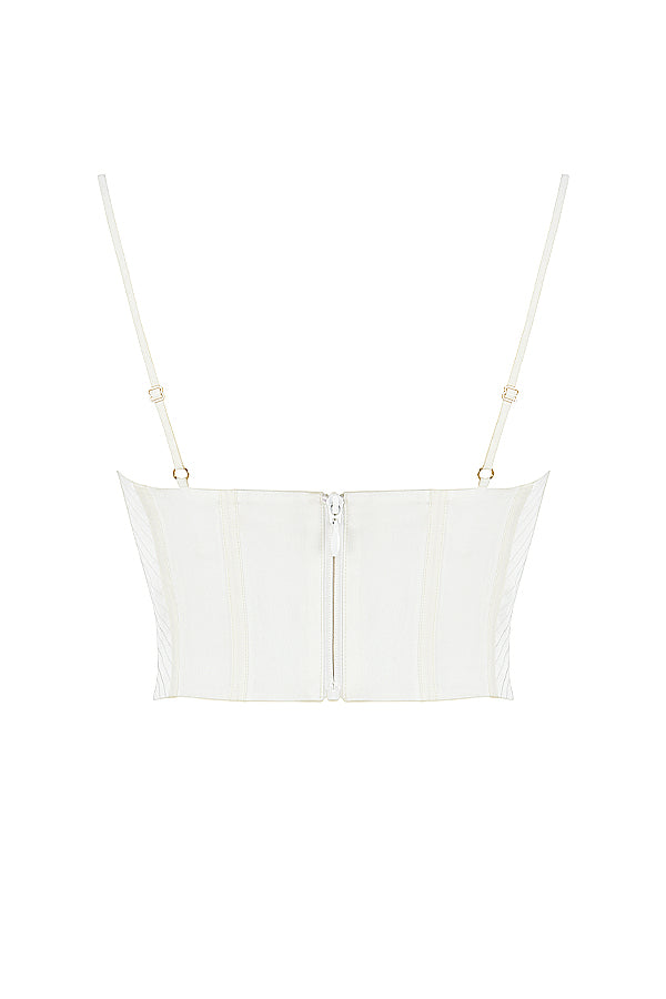 GR | Ivory satin draped corset