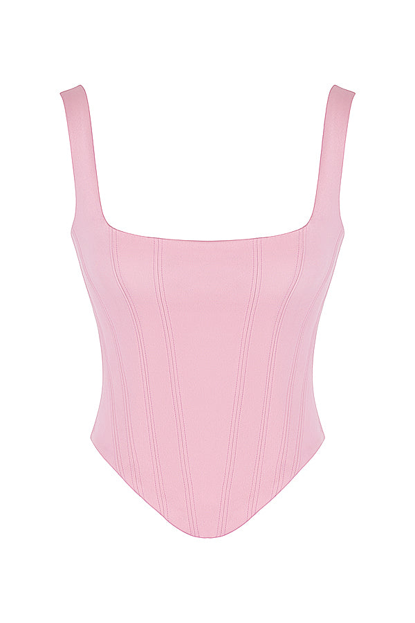 GR | Fairy Pink Satin Longline Corset