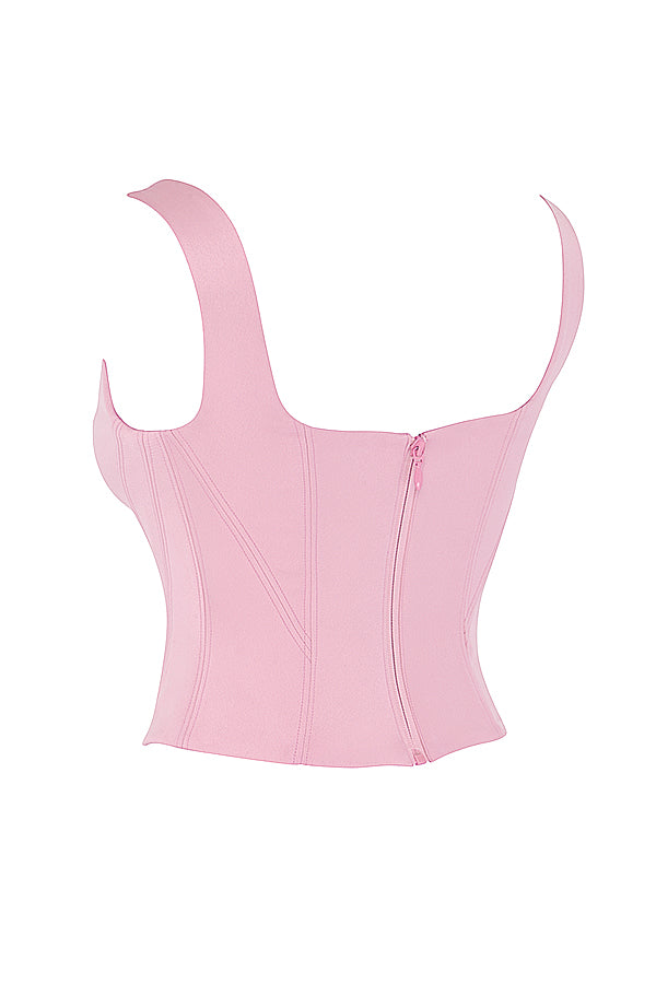 GR | Fairy Pink Satin Longline Corset