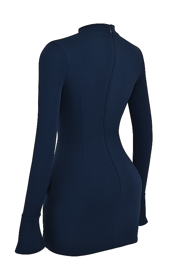 GR | Strick Bodycon Taschen Detail Mini Kleid
