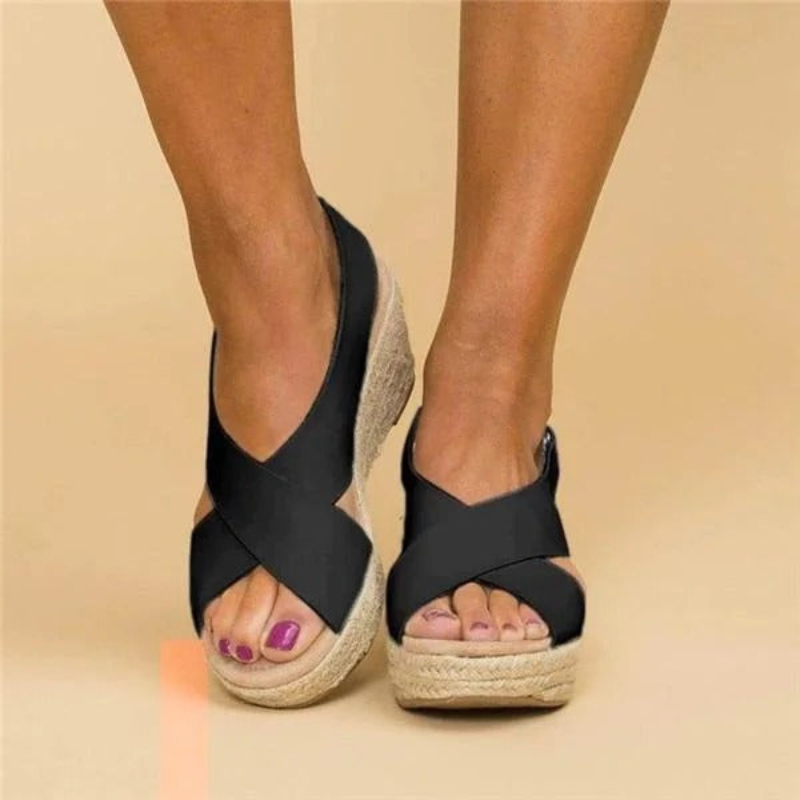 GR | Women's Wedge Sandals Black