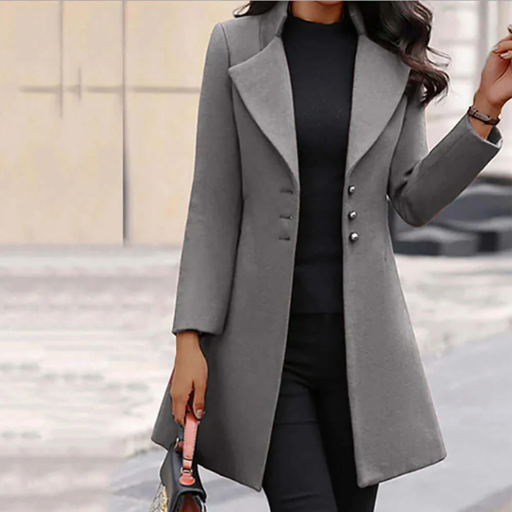GR | Women's Black Trench Coat Transitional Jacket
