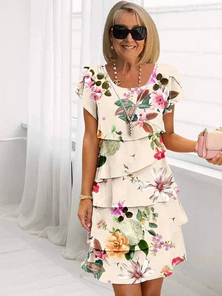 GR | Elegant dress in a flowing floral pattern
