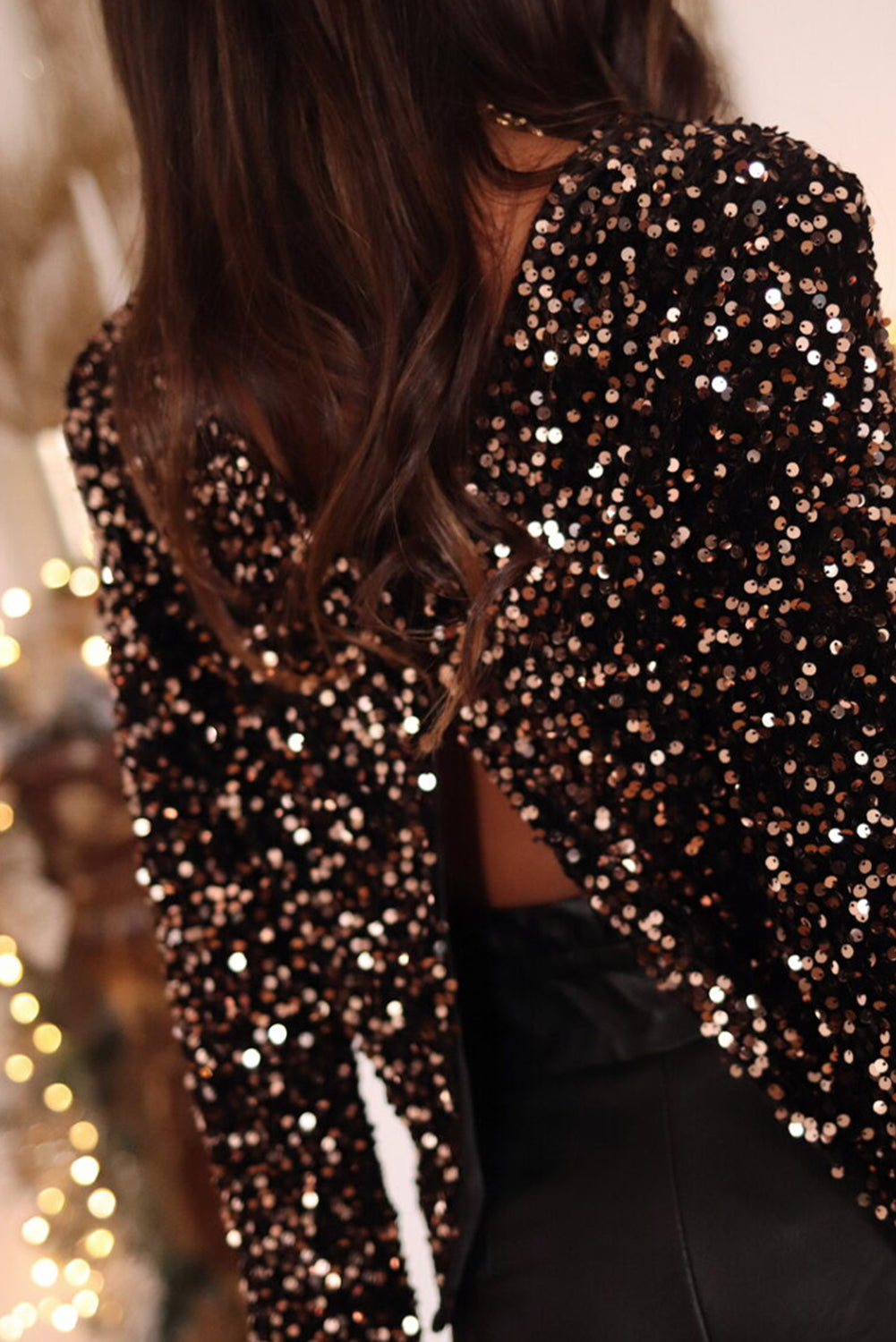 GR | Sparkling Sequined Long Sleeve Top for Women 