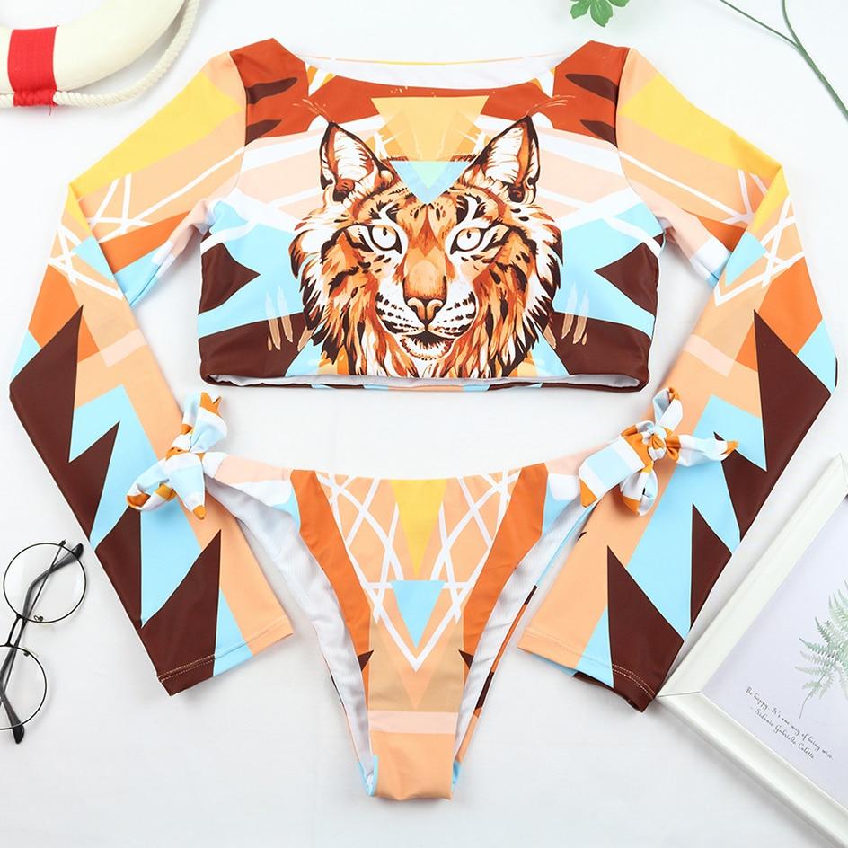 GR | Sexy Long Sleeve Bikini Swimsuit Swimwear Bikini Set Beachwear Swimming
