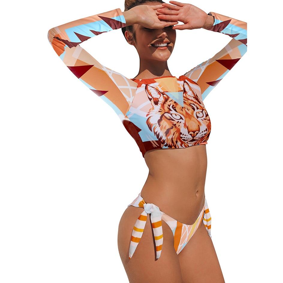 GR | Sexy Long Sleeve Bikini Swimsuit Swimwear Bikini Set Beachwear Swimming