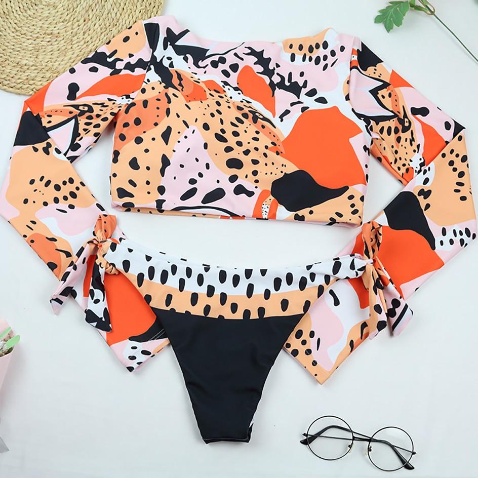GR | Sexy Long Sleeve Bikini Swimsuit Swimwear Bikini Set Beachwear Swimming
