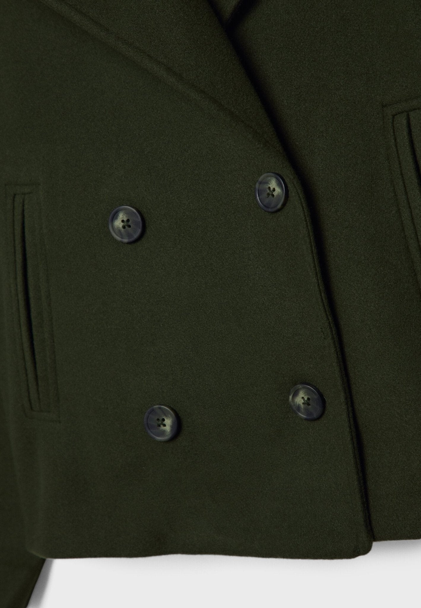 GR | Short double-breasted women's jacket in a wool blend with a notched lapel 