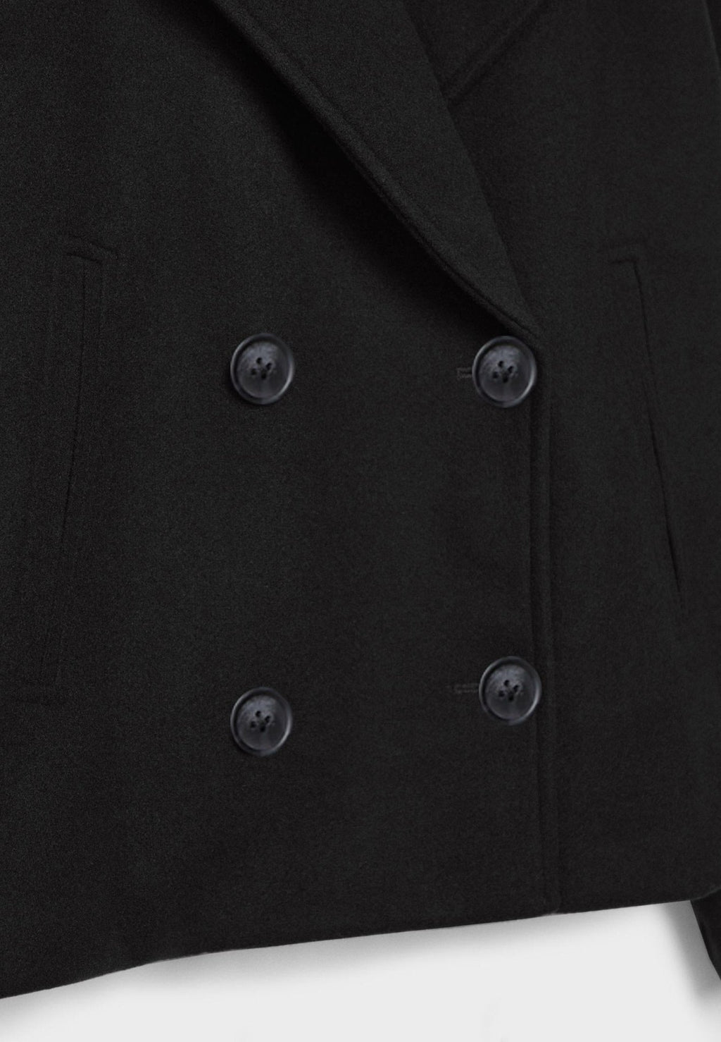 GR | Short double-breasted women's jacket in a wool blend with a notched lapel 