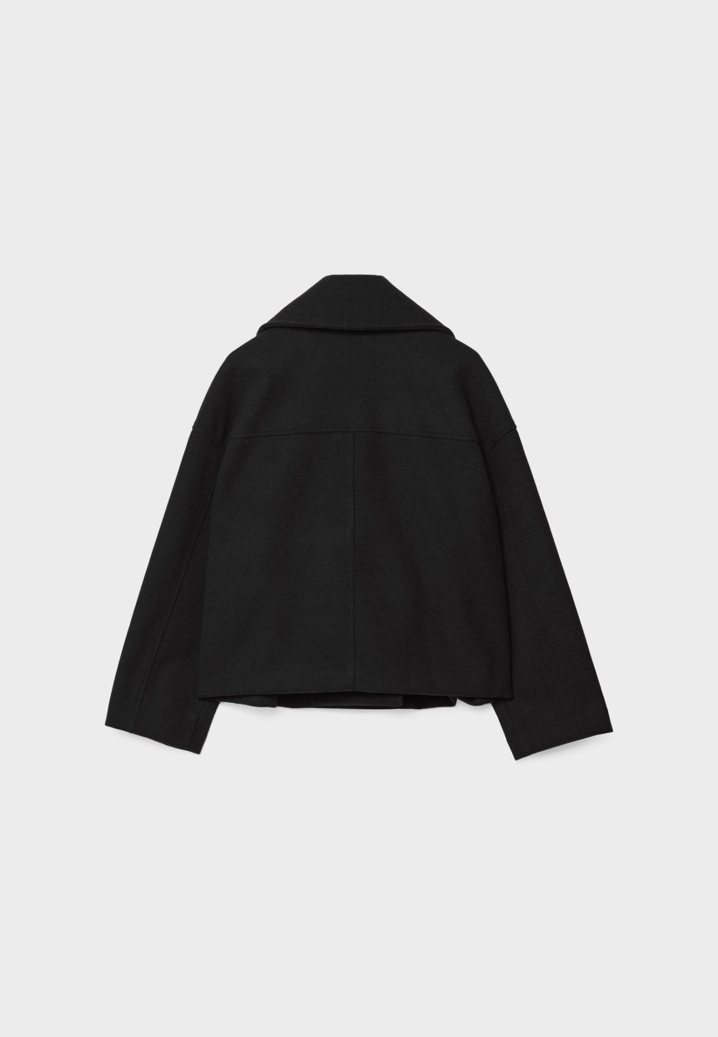 GR | Short double-breasted women's jacket in a wool blend with a notched lapel 