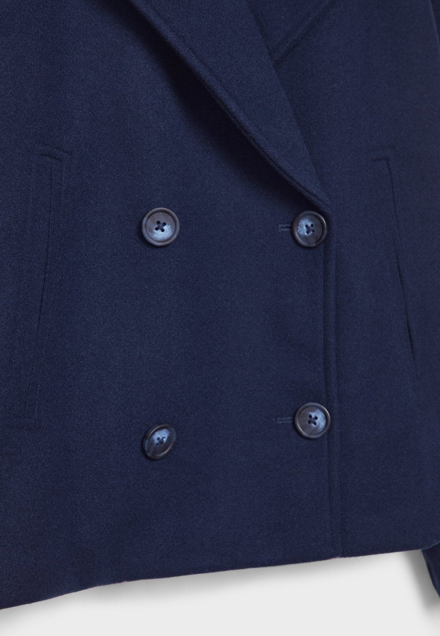 GR | Short double-breasted women's jacket in a wool blend with a notched lapel 