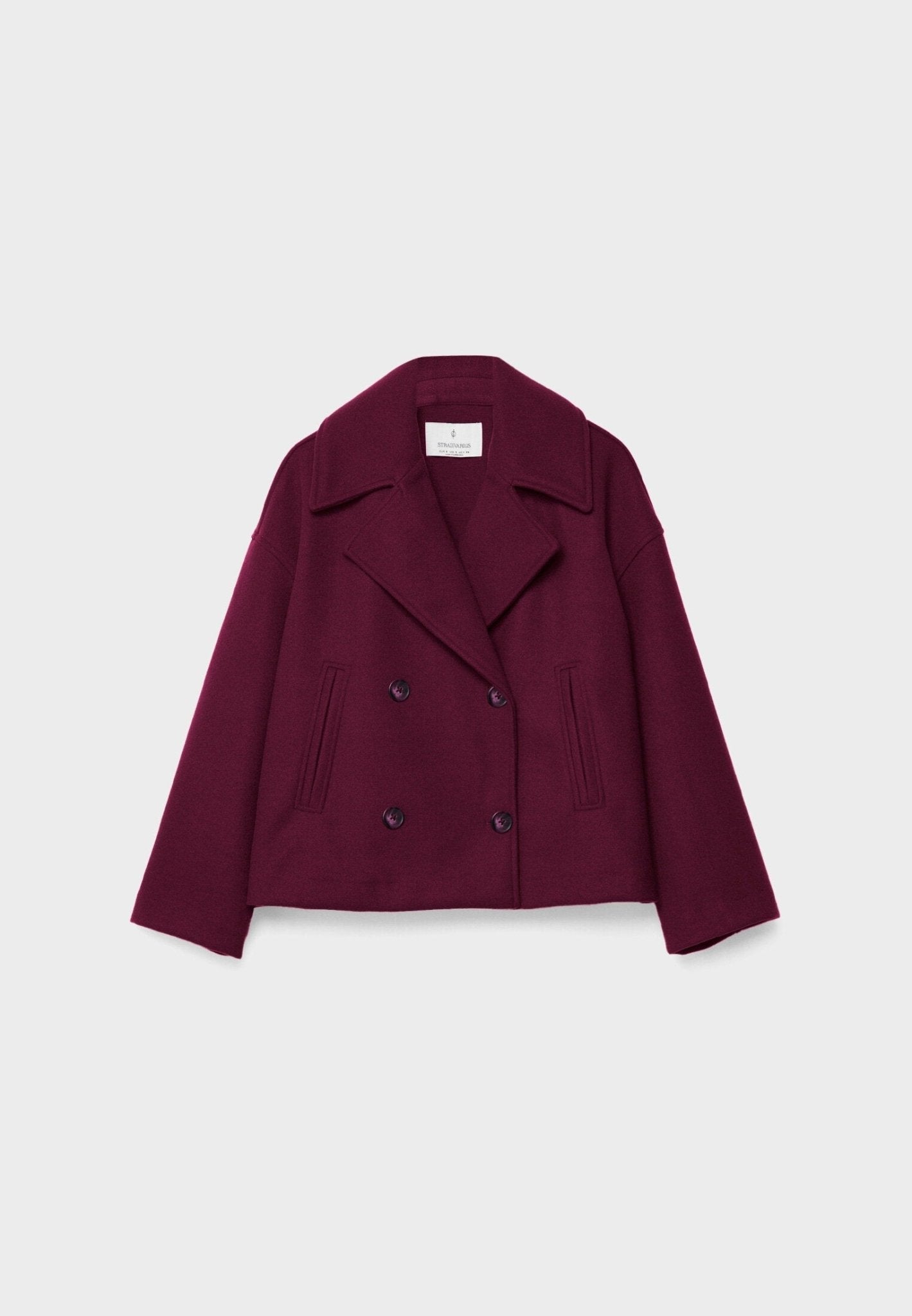 GR | Short double-breasted women's jacket in a wool blend with a notched lapel 