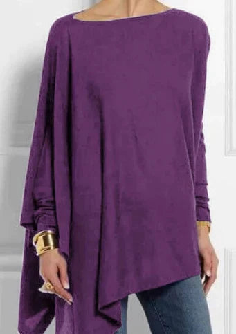 GR | Elegant cashmere blend poncho with an asymmetrical cut