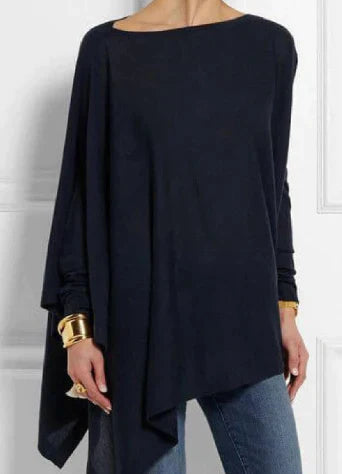 GR | Elegant cashmere blend poncho with an asymmetrical cut