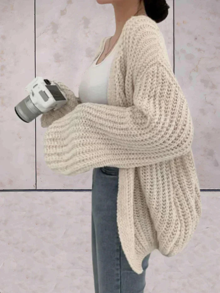 GR | Open-End Chunky Knit Cardigan for Women