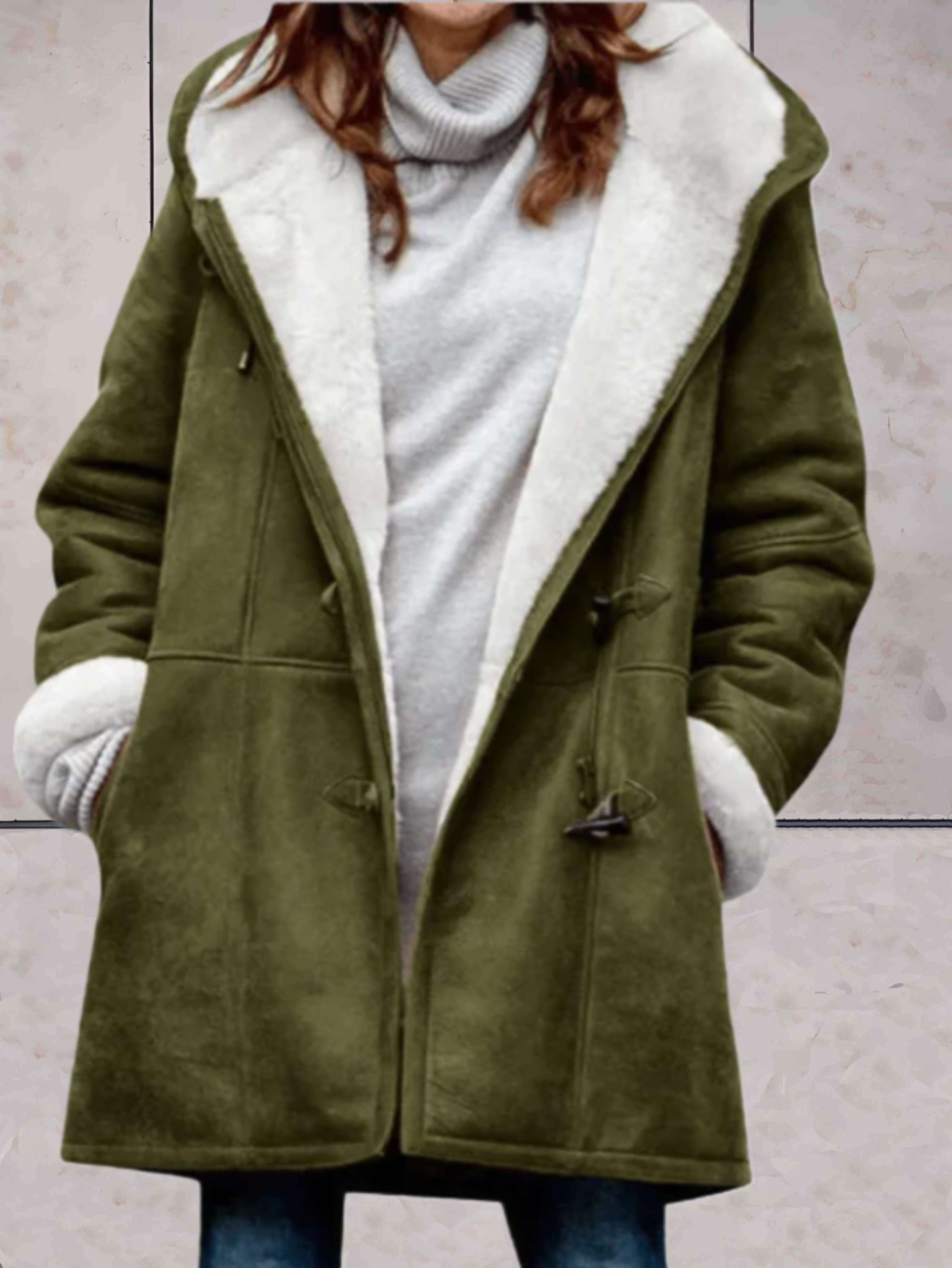 GR - Luxurious winter coat made of imitation suede with fleece lining