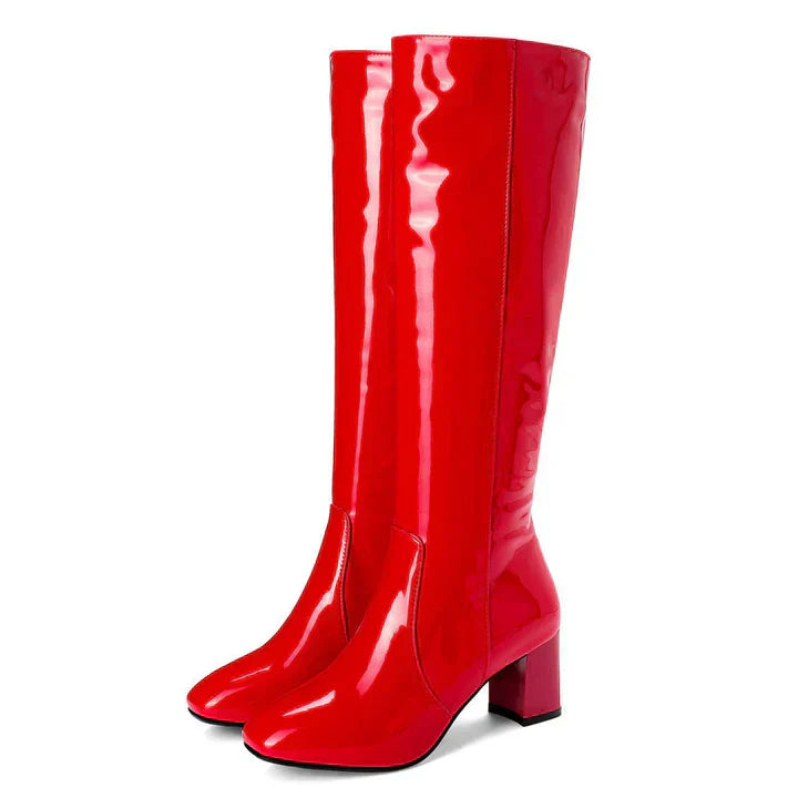 GR | High patent leather boots for women