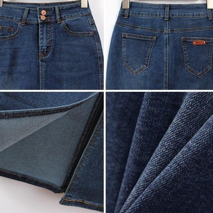 Denim pencil skirt