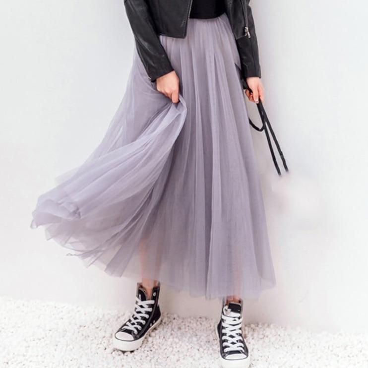 GR | Stylish pleated tulle skirt