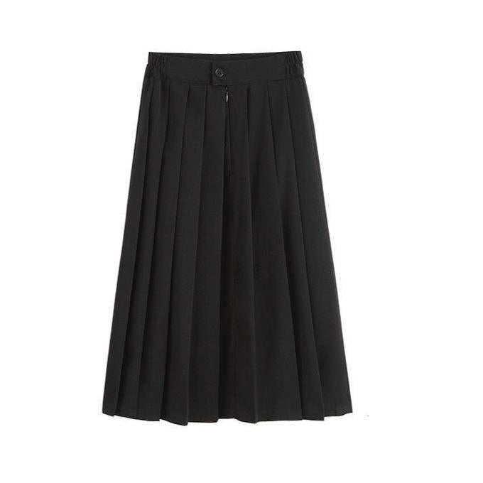 pleated flared skirt