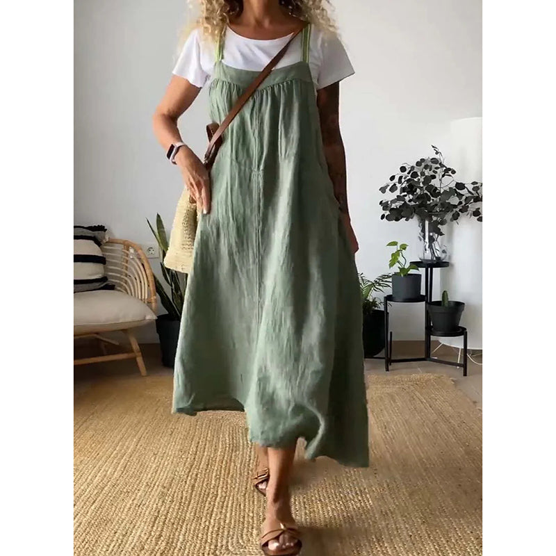 GR | Weiche Baumwoll Leinen Kleid