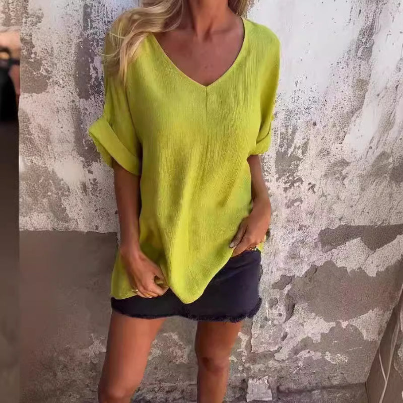 GR | Women's Oversized V-Neck T-Shirt
