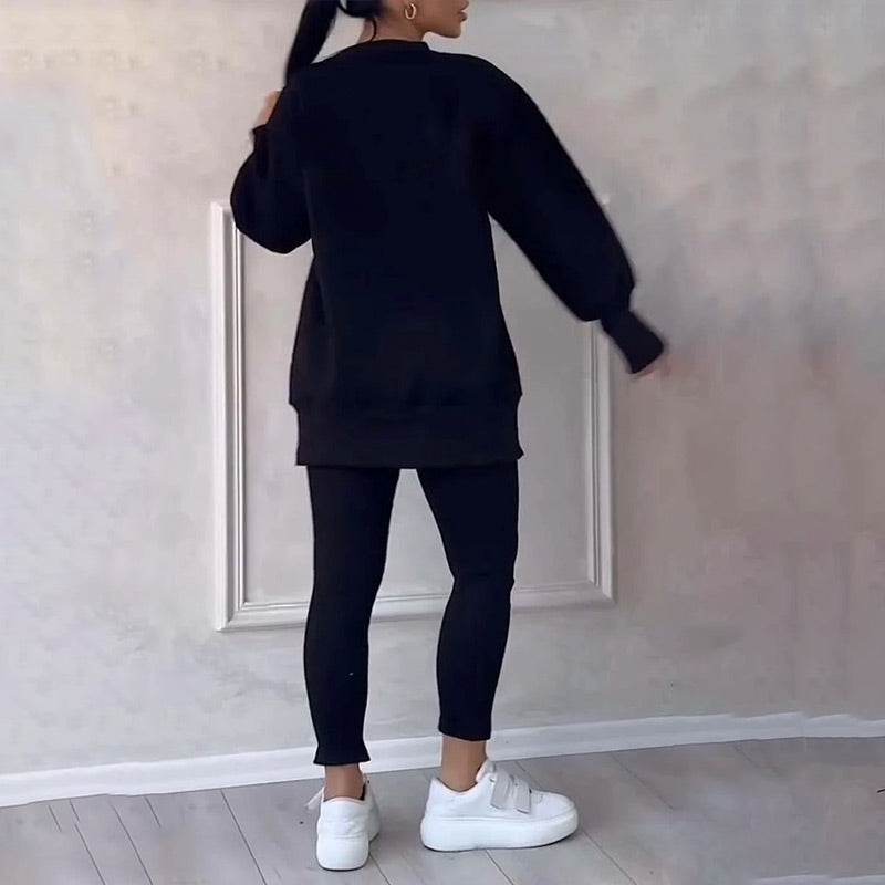 GR | Lässig Damen Sweatshirt Und Leggings Satz