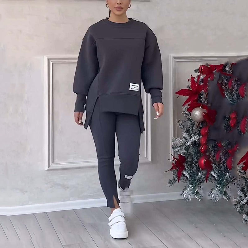 GR | Lässig Damen Sweatshirt Und Leggings Satz
