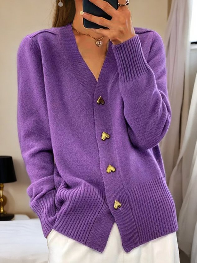 GR | Strickjacke Mit Herzknöpfen