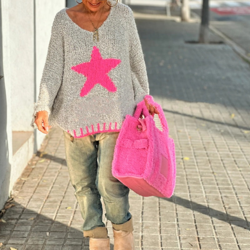 GR | V-Ausschnitt Strickpullover