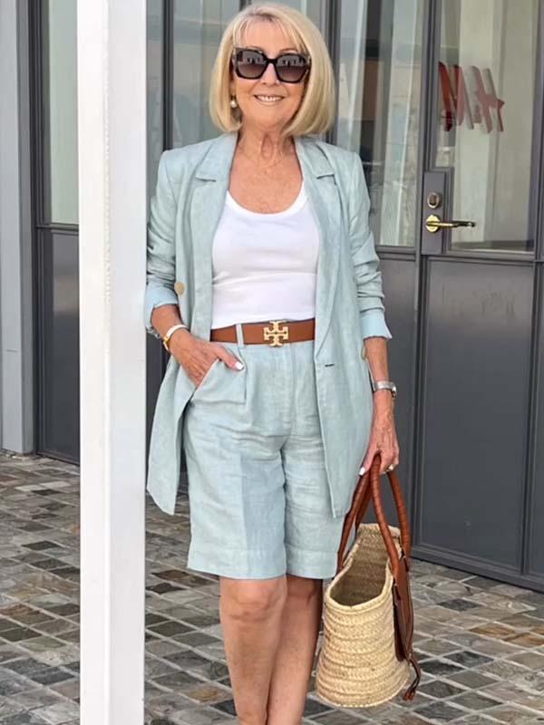 GR | Airy set of floral jacket & shorts