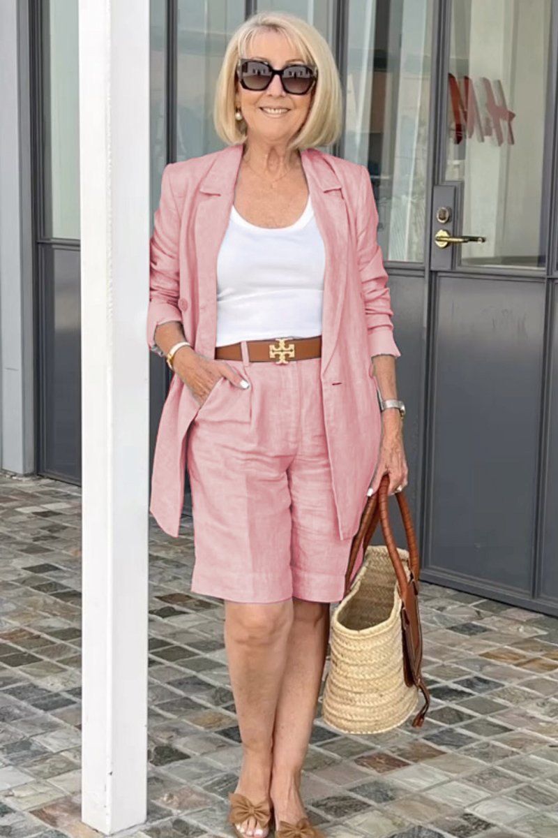 GR | Airy set of floral jacket & shorts