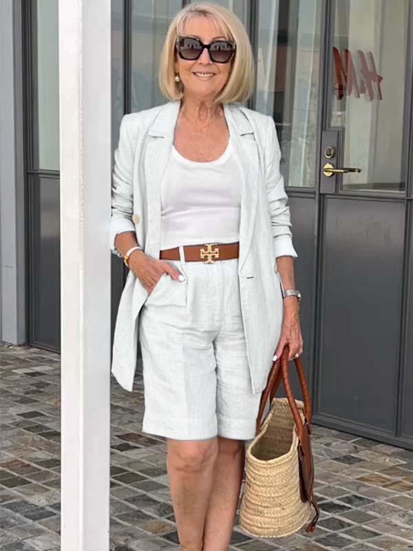 GR | Airy set of floral jacket & shorts