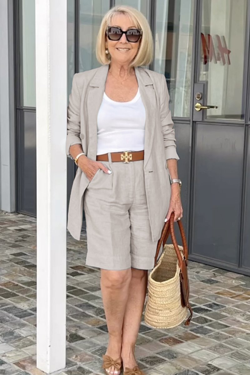 GR | Airy set of floral jacket & shorts