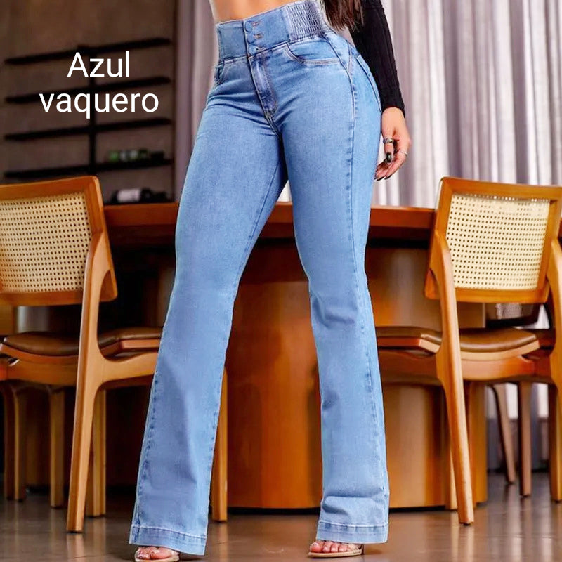 GR | Modische Stretch Jeans Mit Weitem Bein