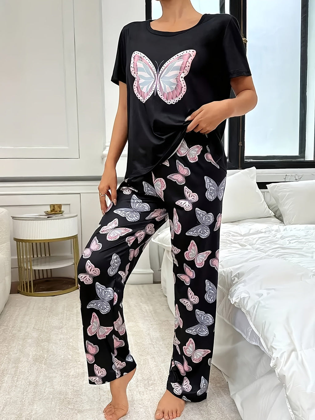 GR | Legend Butterfly Print Nightwear Set