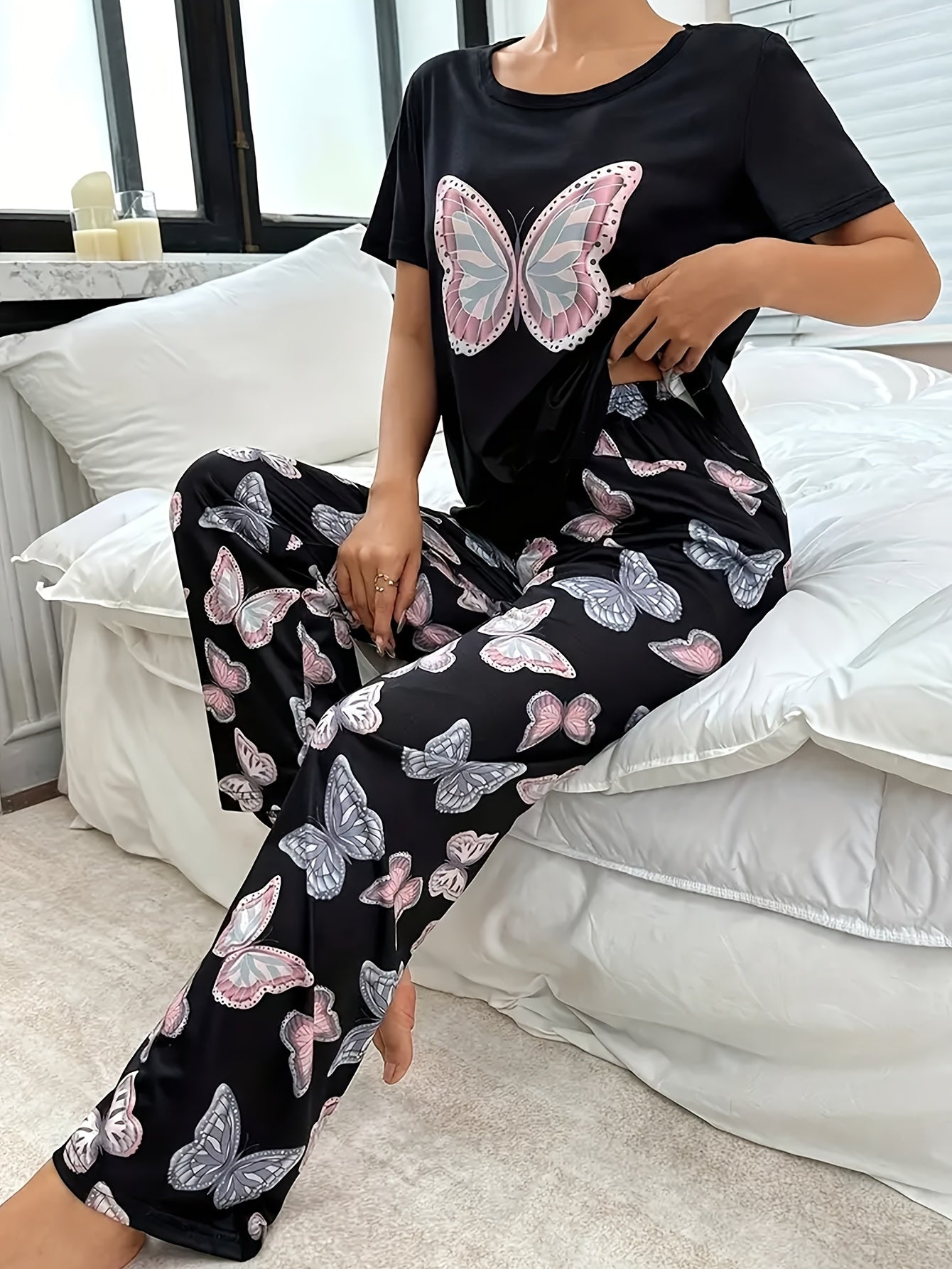 GR | Legend Butterfly Print Nightwear Set